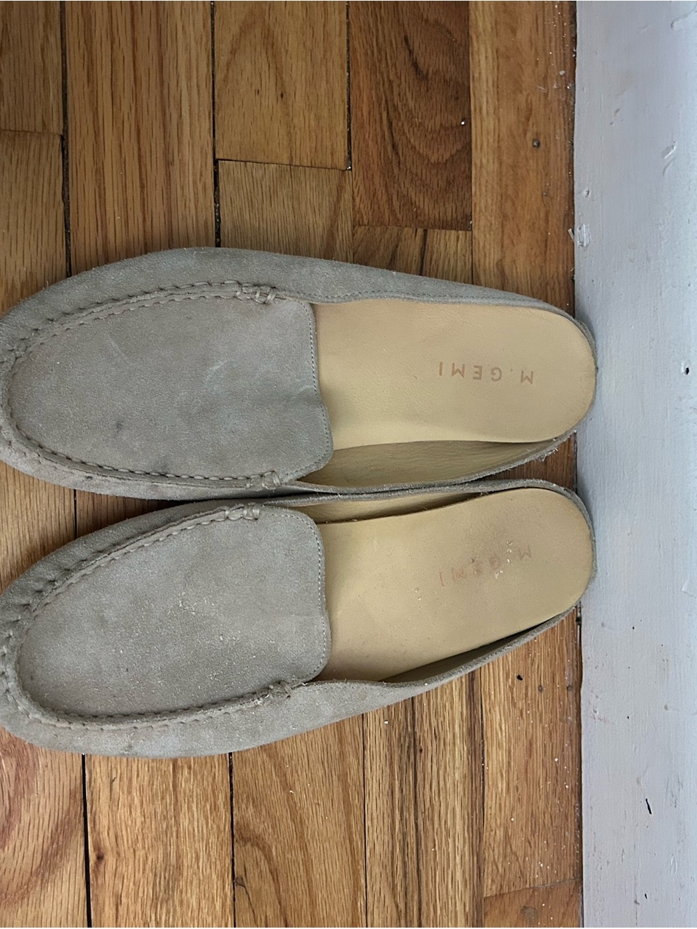 M. Gemi Men’s Suede Slip-On Loafers in Light Taupe